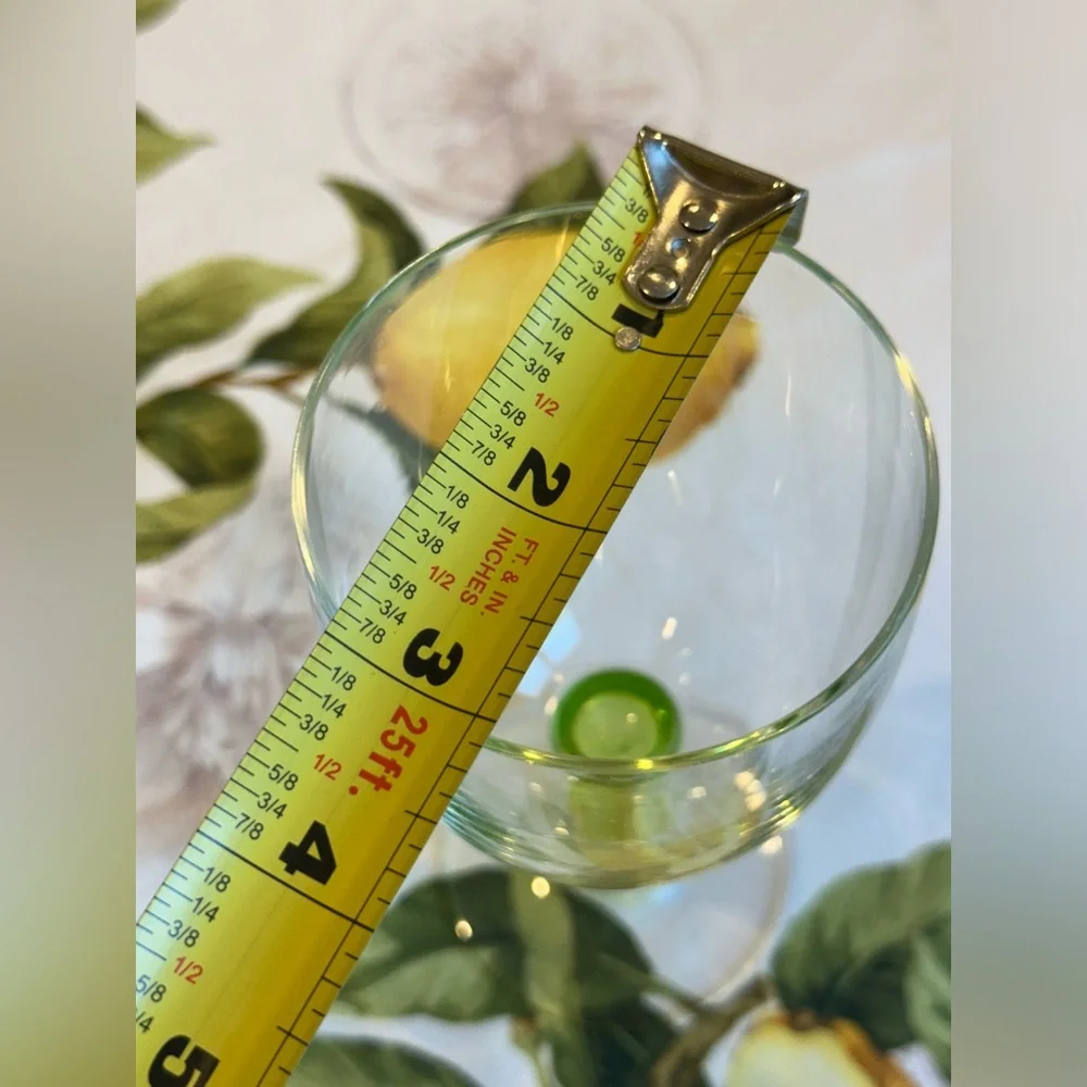 Set of 3 Neon green stemware/barware glasses in excellent condition.
